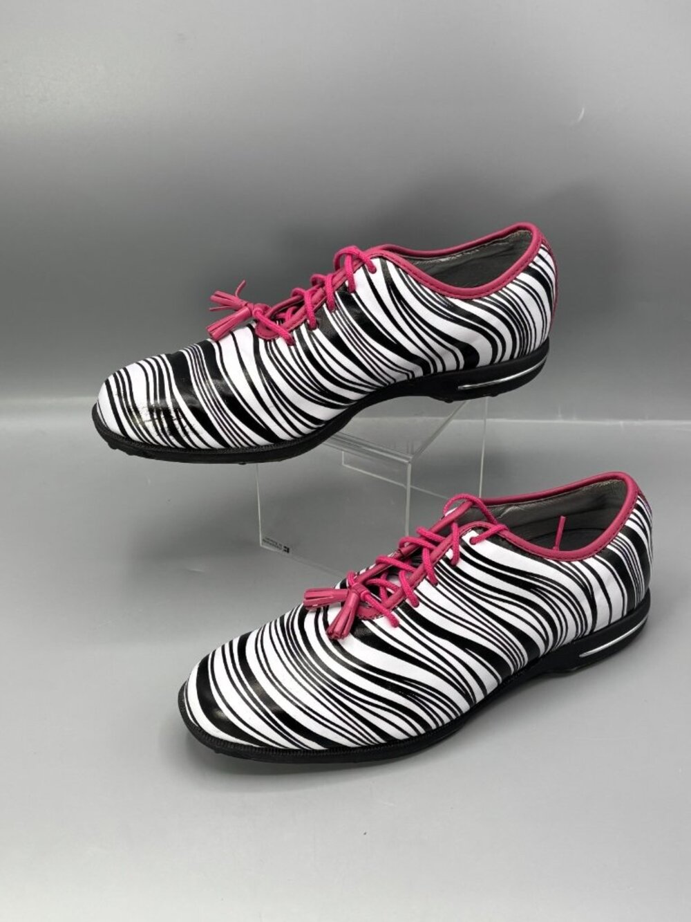 FootJoy Tailored Collection Golf Shoes Womens 8 Black White Zebra Low Top 91652